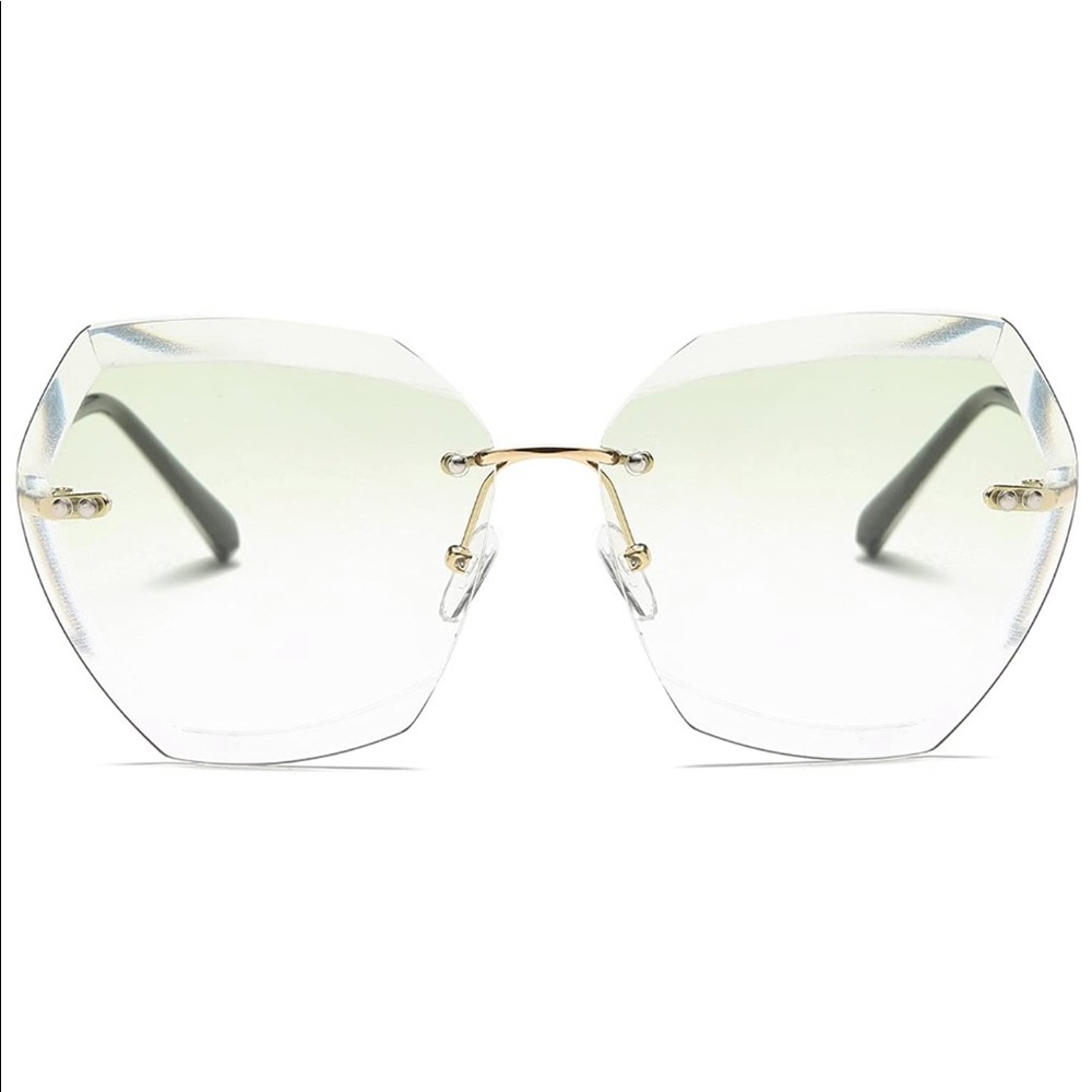 ROUND SUNGLASSES OVERSIZED RIMLESS - Picture 8 of 8
